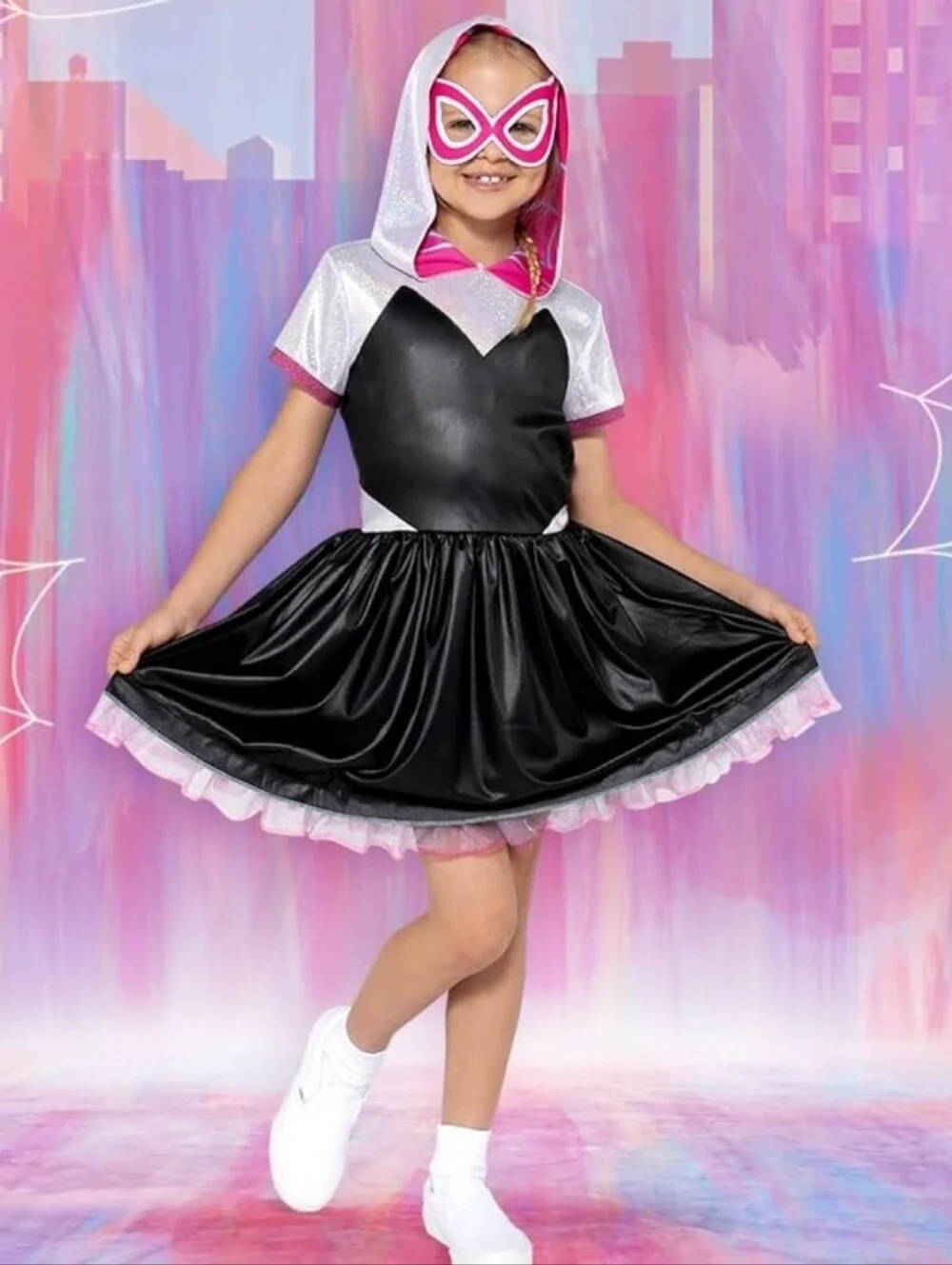 NWT MARVEL Ghost Spider Official Youth Halloween Dress - M 7/8
